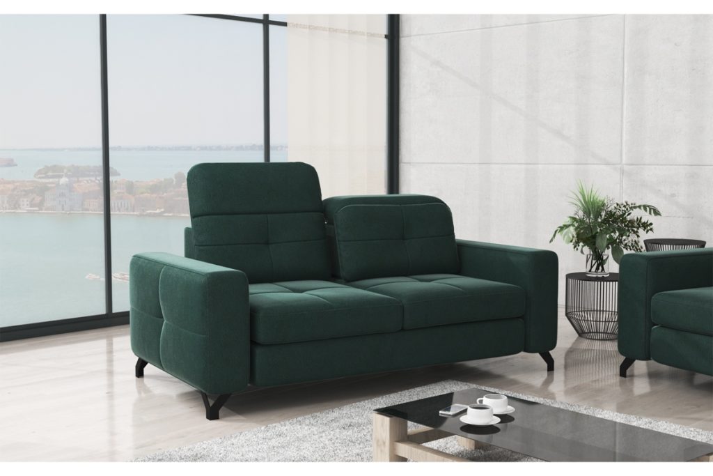 Sofa dwuosobowa z regulowanymi zagłówkami Belavio