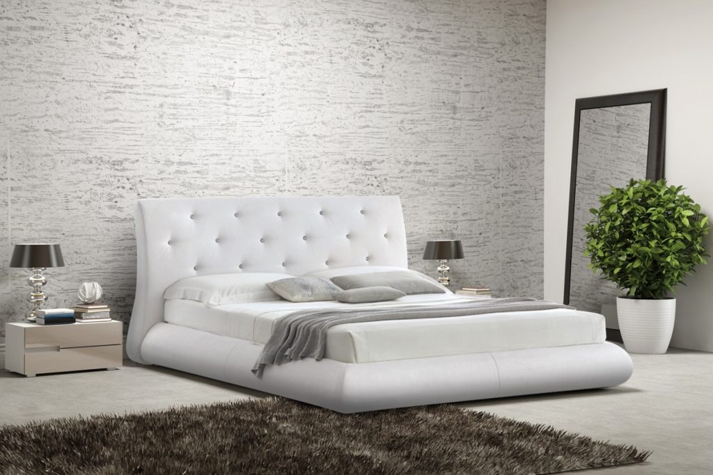 Modna sypialnia z łóżkiem tapicerowany Passione