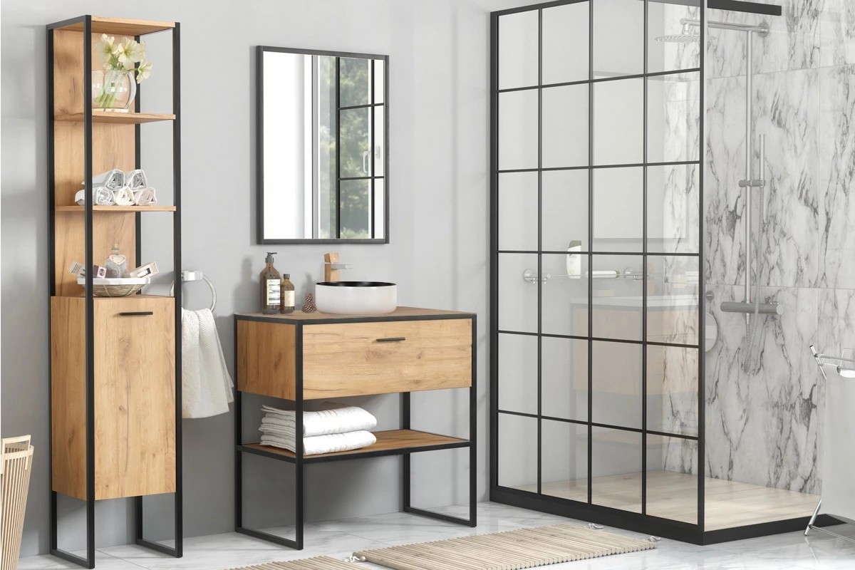 meble łazienkowe w stylu loft