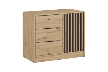 http://Komoda%20z%20szufladami%20Neria%20105%20cm%20-%20dąb%20artisan%20/%20czarny%20-%20Końcówka%20Serii