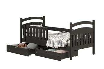 Łóżko dziecięce drewniane Amely - Kolor Czarny 