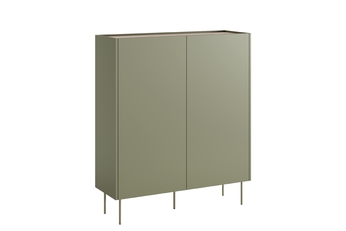 http://Komoda%20wysoka%20Desin%20120%20cm%20dwudrzwiowa%20z%20ukrytymi%20szufladami%20-%20oliwka%20/%20dąb%20nagano