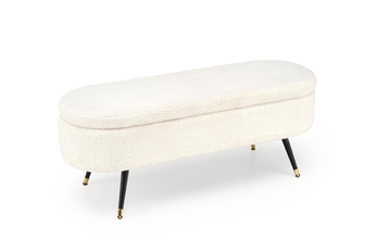 http://Pufa%20tapicerowana%20Aveiro%20120%20cm%20-%20kremowa%20boucle%20/%20czarne%20nogi