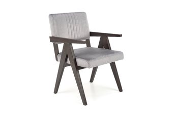 Krzesło tapicerowane z podłokietnikami Memory - heban / popiel