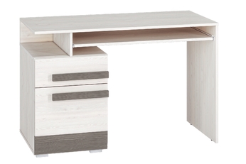 Biurko młodzieżowe Tonemo 11 z szufladą i półką na klawiaturę 119 cm - sosna śnieżna / new grey