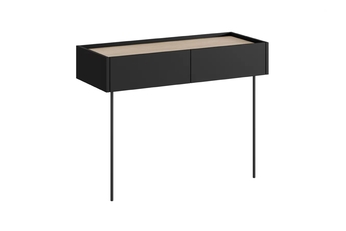 http://Toaletka%20Desin%20100%20cm%20z%20szufladami%20i%20metalowymi%20nogami%20-%20czarny%20mat%20/%20dąb%20nagano