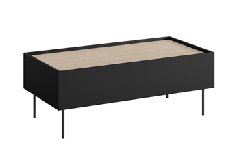 http://Stolik%20kawowy%20Desin%20120%20cm%20z%20szufladami%20-%20czarny%20mat%20/%20dąb%20nagano