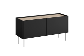 http://Szafka%20RTV%20Desin%20120%20cm%20z%20metalowymi%20nogami%20-%20czarny%20mat%20/%20dąb%20nagano