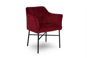 Krzesło tapicerowane z podłokietnikami Rozalio - czerwony Salvador 13 / czarne nogi - z magazynu!