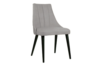 Krzesło drewniane Valerii z tapicerowanym siedziskiem - szary Loft 19 / czarne nogi