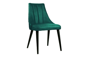 Krzesło drewniane Valerii z tapicerowanym siedziskiem - ciemny zielony Monolith 37 / czarne nogi