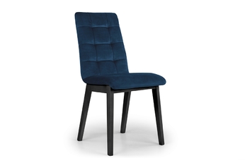 Krzesło drewniane Platinum 4 z tapicerowanym siedziskiem - granat Salvador 05 / czarne nogi