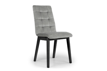 Krzesło drewniane Platinum 4 z tapicerowanym siedziskiem - szary Salvador 17 / czarne nogi