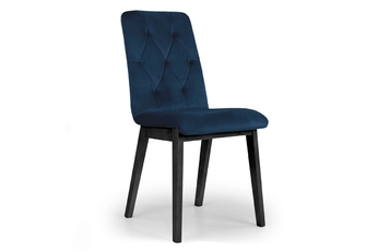 Krzesło drewniane Platinum 5 z tapicerowanym siedziskiem - granat Salvador 05 / czarne nogi