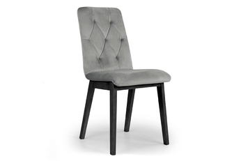 Krzesło drewniane Platinum 5 z tapicerowanym siedziskiem - szary Salvador 17 / czarne nogi