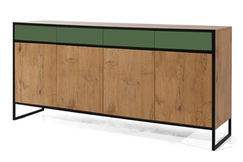 http://Komoda%20Color%20Loft%20z%20szufladami%20190%20cm%20-%20dąb%20lancelot%20/%20zieleń%20butelkowa