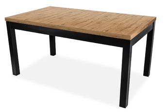 Stół rozkładany do jadalni 140-180 Werona na drewnianych nogach - dąb pradawny / czarne nogi