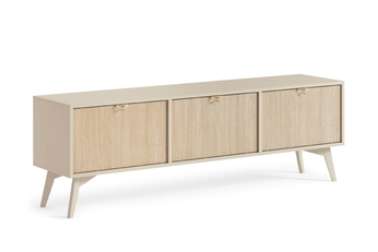 http://Szafka%20RTV%20Lumira%20158%20cm%20-%20piaskowy%20/%20jodełka%20skandi