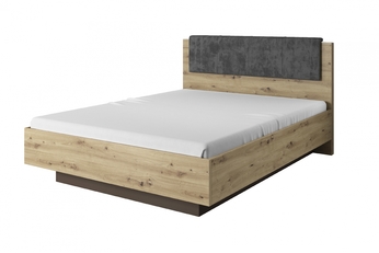 Łóżko sypialniane Arcano z pojemnikiem 160x200 - dąb artisan/szary grafit