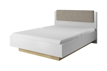 Łóżko sypialniane Arcano z pojemnikiem 160x200 - biały/dąb grandson