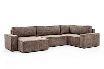 http://Narożnik%20z%20funkcją%20spania%20Flabio%20U%20lewostronny%20-%20brązowy%20sztruks%20Lincoln%2017