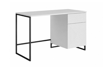 http://Biurko%20Asha%20120%20cm%20z%20szufladą%20-%20biały%20mat%20/%20czarny%20stelaż