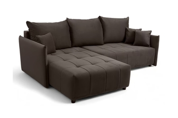 http://Narożnik%20z%20funkcją%20spania%20Alyssia%20lewostronny%20-%20brązowy%20welur%20Matt%20Velvet%2029%20-%20Końcówka%20Serii