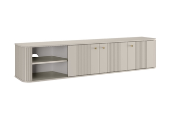 http://Szafka%20RTV%20wisząca%20Vesper%20187%20cm%20trzydrzwiowa%20-%20kaszmir%20/%20złote%20uchwyty