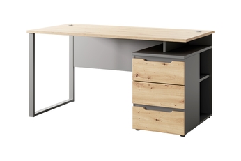 http://Biurko%20Brego%20z%20szufladami%20150%20cm%20-%20dąb%20artisan/grafit
