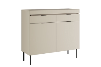 http://Komoda%20dwudrzwiowa%20Sentia%20105%20cm%20z%20dwoma%20szufladami%20-%20kaszmir%20/%20czarny%20