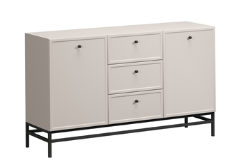 http://Komoda%20Lorini%20150%20cm%20z%20szufladami%20-%20kaszmir%20/%20czarne%20uchwyty%20/%20stelaż