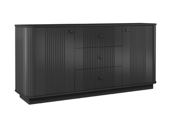 http://Komoda%20Vesper%20160%20cm%20z%20szufladami%20na%20cokole%20-%20czarny%20/%20czarne%20uchwyty