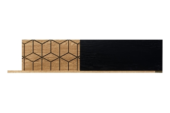 Półka wisząca Mosaic 34 - 135 cm - dąb miodowy / czarny mat