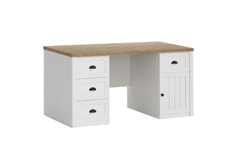 http://Jednodrzwiowe%20biurko%20z%204%20szufladami%20Prowansja%20160%20cm%20-%20sosna%20andersen