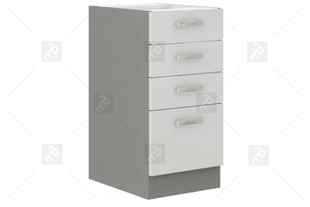 Bianka Biały Połysk 40 D 4S BB - szafka dolna z szufladami
