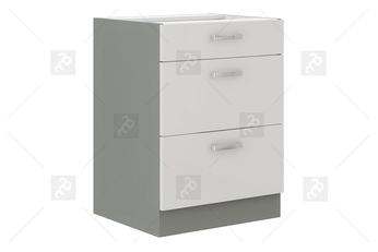 Bianka Biały Połysk 60 D 3S BB - szafka dolna z szufladami