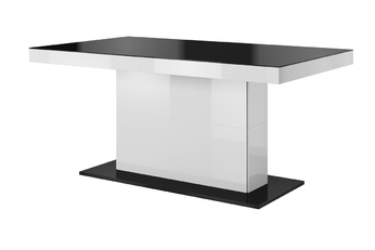Stół rozkładany 165-255x95 Quartz 81 - czarny / biały / czarne szkło