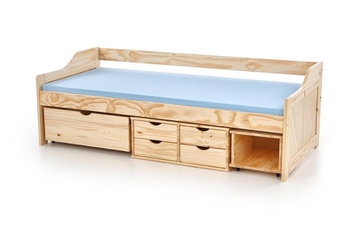 Drewniane łóżko młodzieżowe z szufladami Maxima 2 90x200 - sosna