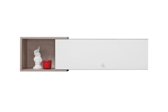 Półka wisząca Sigma SI13 z szafką 110 cm - biały lux / dąb