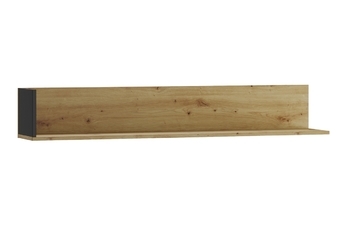 Półka wisząca Lucas 35 - 155 cm - dąb artisan / czarny mat
