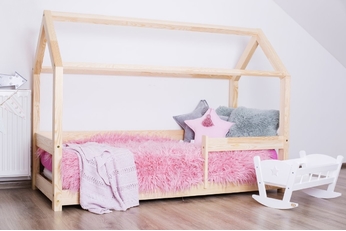 Łóżko dziecięce domek z barierką poziomą Melka 