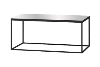 Stolik kawowy Helio 99 ze szklanym blatem i metalowymi nogami 110 cm - czarny / szare szkło