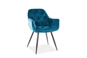 http://Krzesło%20tapicerowane%20z%20podłokietnikami%20Cerry%20Velvet%20-%20turkus%20Bluvel%2085%20/%20czarne%20nogi%20