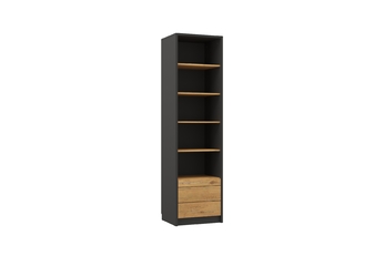 http://Regał%20Basic%2060%20cm%20z%20szufladami%20do%20półkotapczanu%20-%20czarny%20/%20dąb%20lancelot