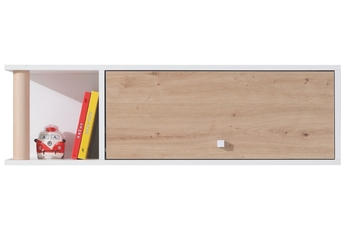 Półka wisząca Faro FR13 z szafką 100 cm - biały lux / dąb artisan