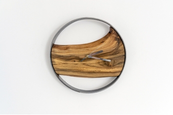 http://Drewniany%20zegar%20ścienny%20KAYU%2010%20Orzech%20w%20stylu%20Loft%20-%20Stal%20-%2031%20cm