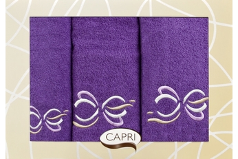 Komplet ręczników Capri AGNES 26 - 3szt. Fioletowy + Różowy - z magazynu!