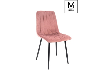MODESTO krzesło LARA pudrowy róż - welur, metal