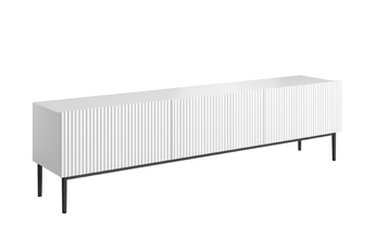 http://Szafka%20RTV%20Nicole%20200%20cm%20na%20metalowych%20nogach%20z%20szufladą%20-%20biały%20mat%20/%20czarne%20nóżki