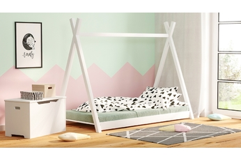 http://Łóżko%20dziecięce%20drewniane%20domek%20Tipi%20-%20biały%20